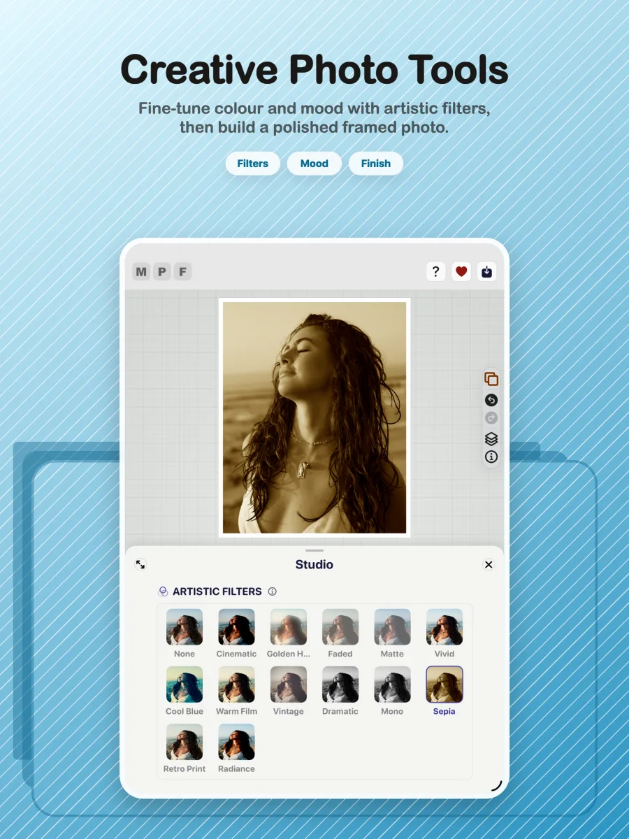 Max Photo Frames Studio tools on iPad